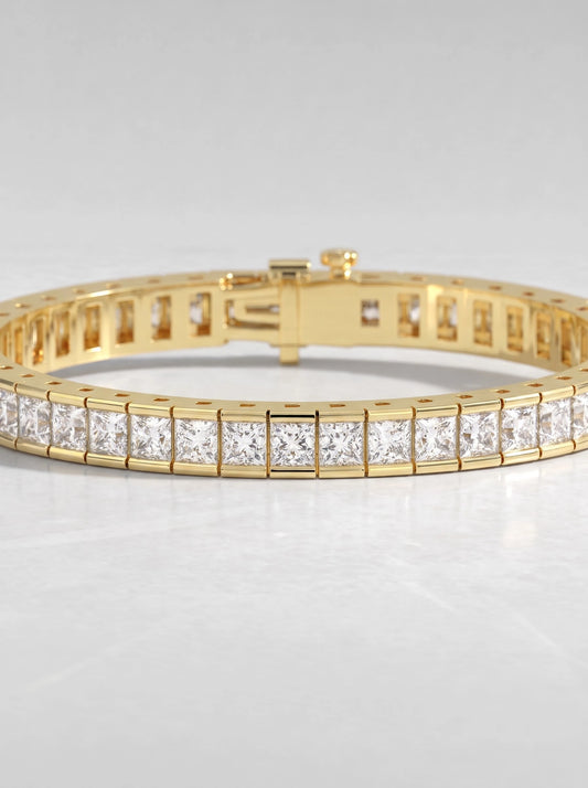 The Genevieve Approx. 18 CTW Princess Cut Lab Grown Diamond Tennis Bracelet