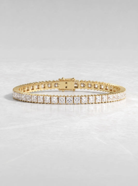 The Madeleine Approx. 17 CTW Princess Cut Lab Grown Diamond Tennis Bracelet