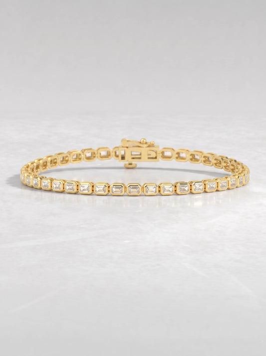 The Amelie Approx. 3.5 CTW Emerald Cut Lab Grown Diamond Tennis Bracelet