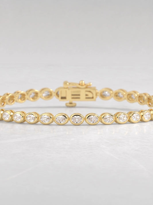 The Clarisse Approx. 4 CTW Oval Cut Lab Grown Diamond Tennis Bracelet