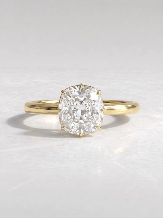 Cushion Cut Lab-Grown Diamond Ethereal Solitaire Engagement Ring