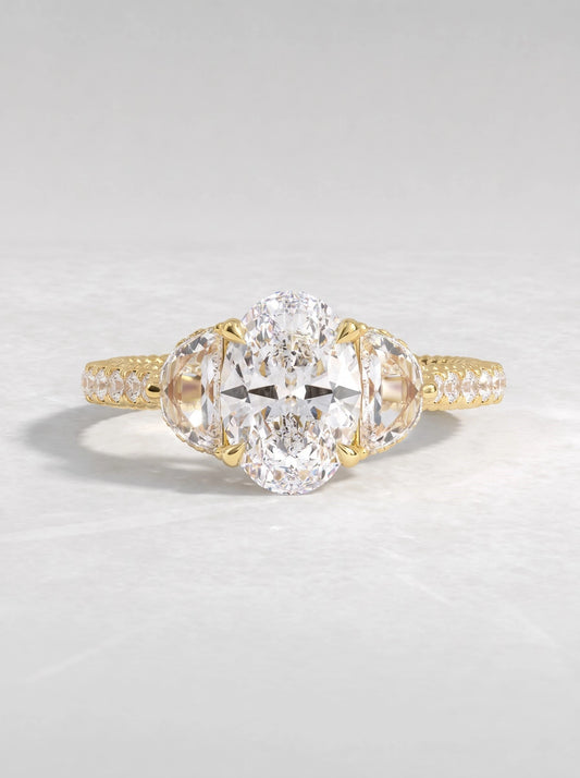 Heirloom Seven Stone, Solitare With Accent Oval Cut Lab-Grown Diamond Bridal Ring - View 2