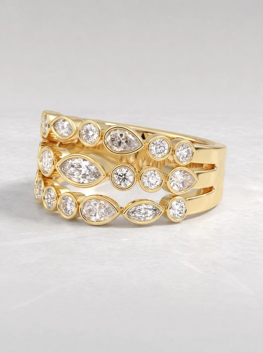 Lab Grown Diamond Half Eternity Band Ring - View 2