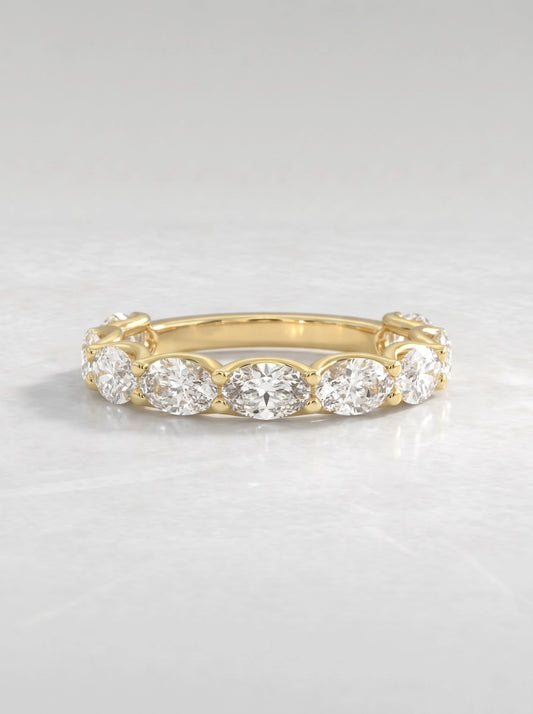 Lab-Grown Diamond Refined Half Eternity Band Shimmering Fine Band - View 2