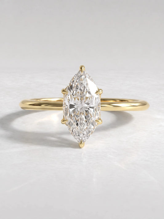 Marquise Cut Lab Grown Diamond Solitaire Engagement Ring