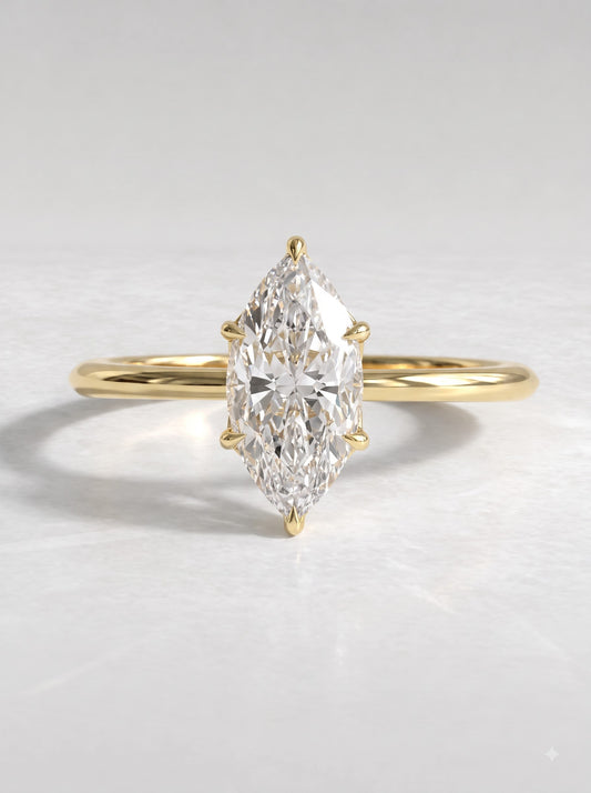 Marquise Cut Lab Grown Diamond Solitaire Engagement Ring