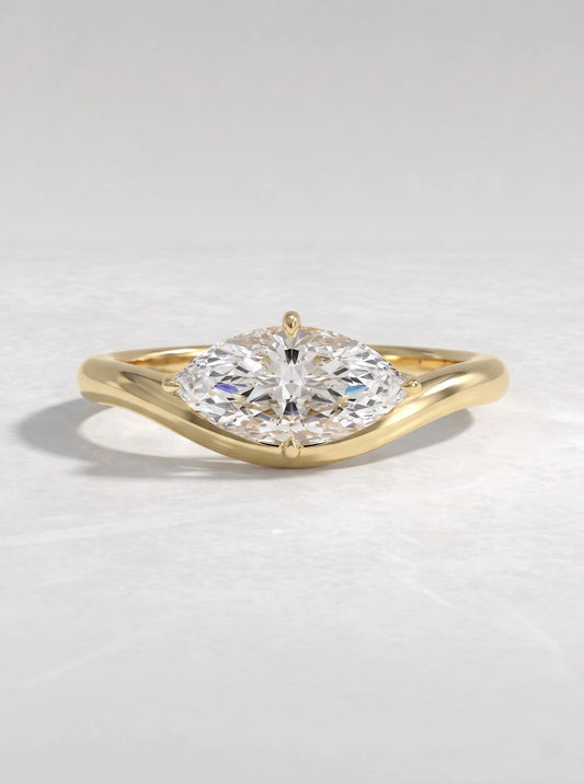 Petite Solitaire Marquise Cut Lab-Grown Diamond Engagement Ring