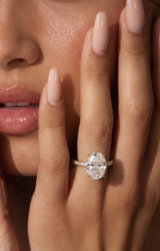 The Eloise Oval Cut Lab-Grown Diamond Hidden Halo Bridal Ring