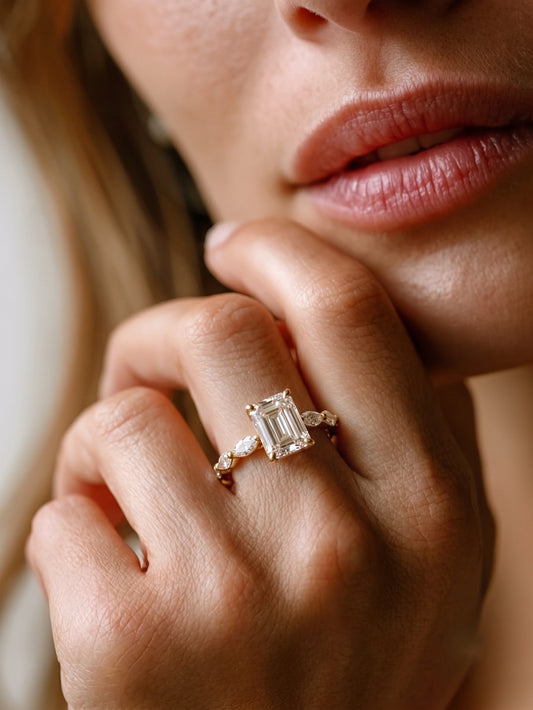 The Etoile Heirloom Emerald Cut Lab-Grown Diamond Ring - View 2