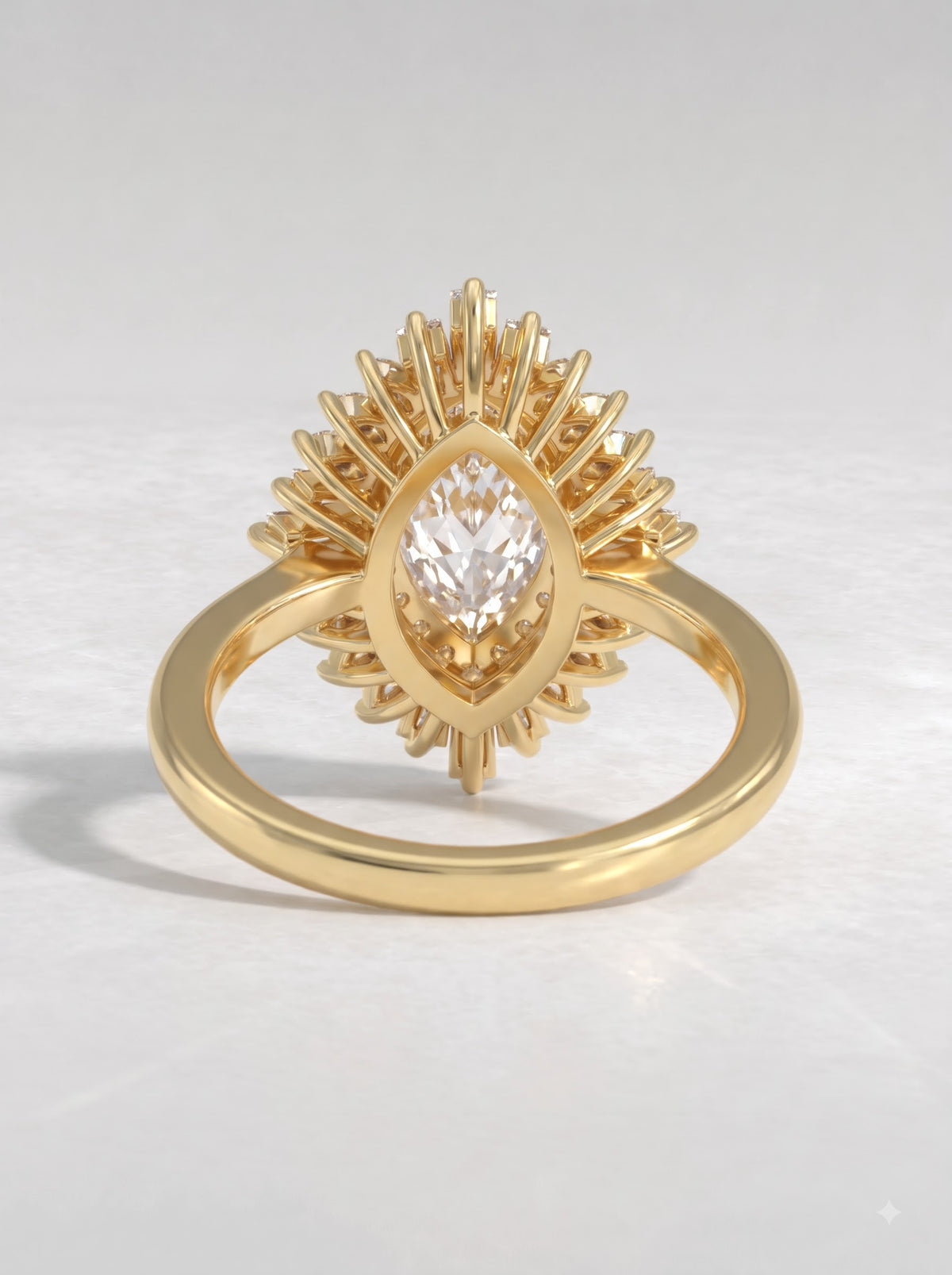 1.00 CT Marquise Sunburst Lab Grown Diamond Ring