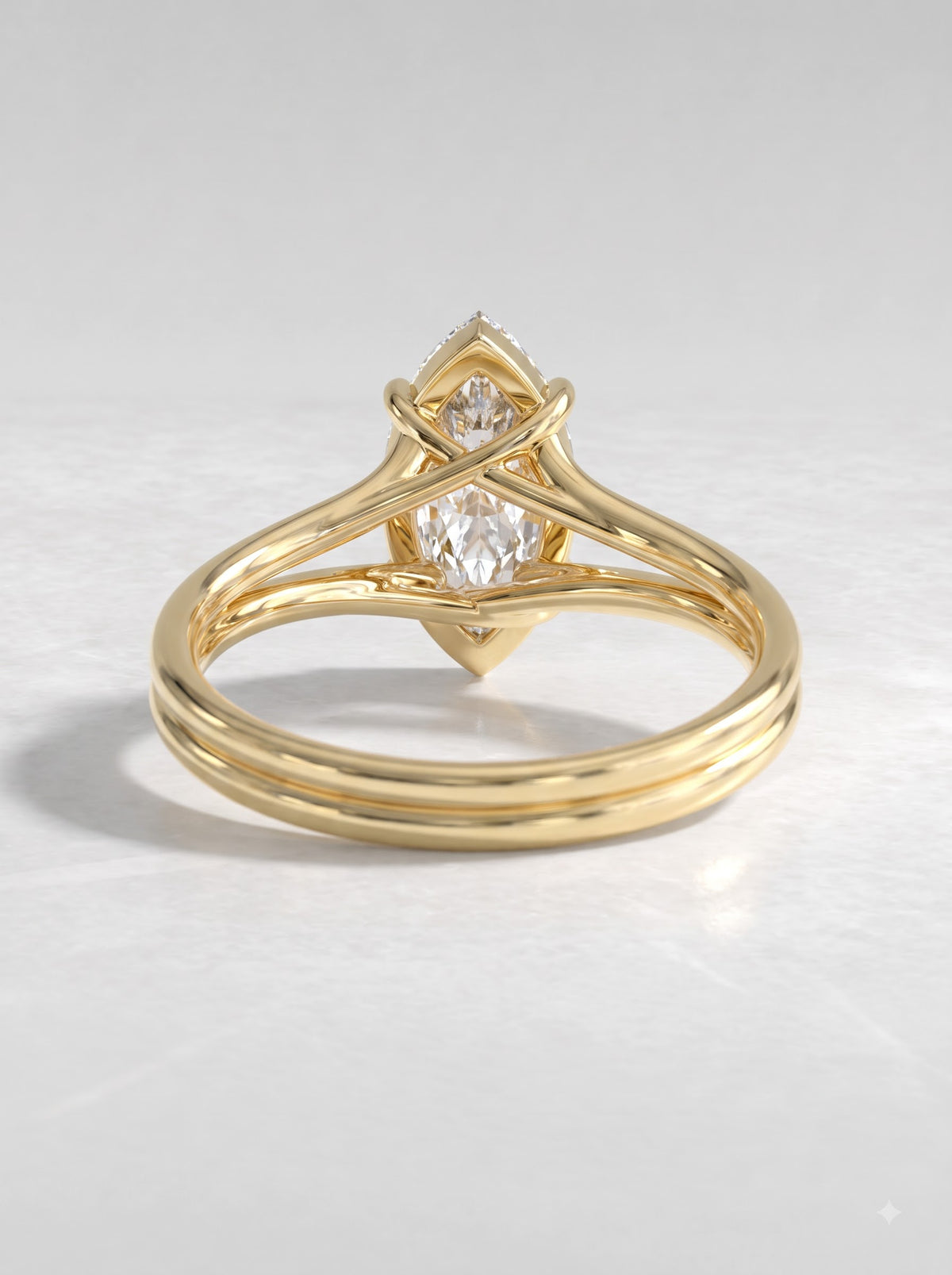 1.5 CT Marquise Cut Lab Grown Diamond Solitaire Split shank Engagement Ring - View 4
