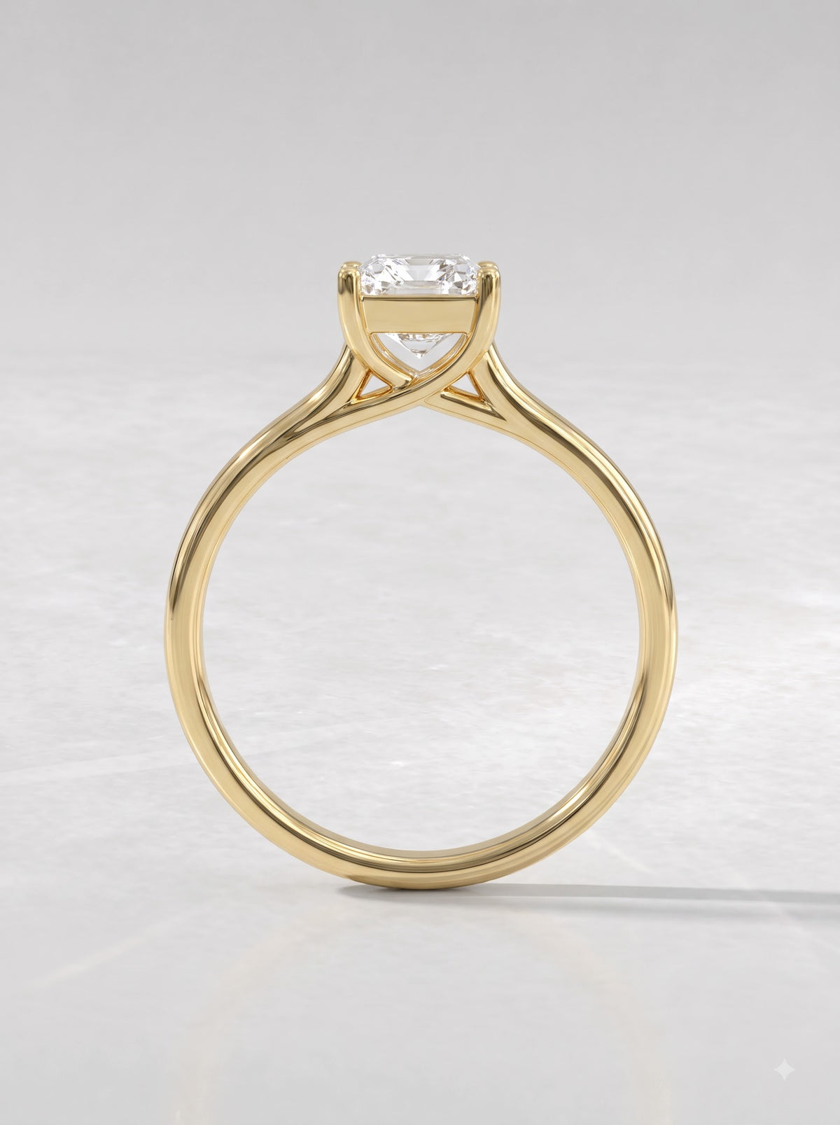 1.5 CT Radiant Cut Lab Grown Diamond Solitaire Split shank Engagement Ring - View 5