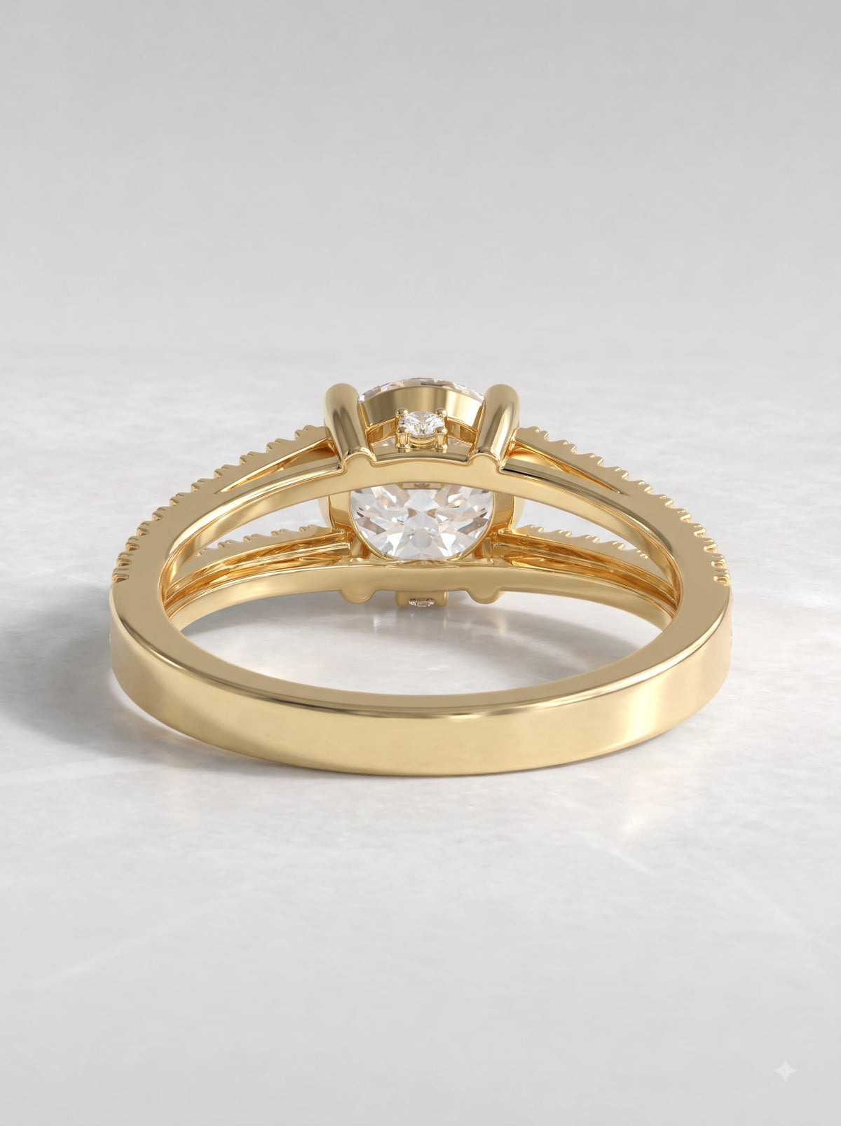 1.50 CT Round Split Shank Lab Grown Diamond Ring