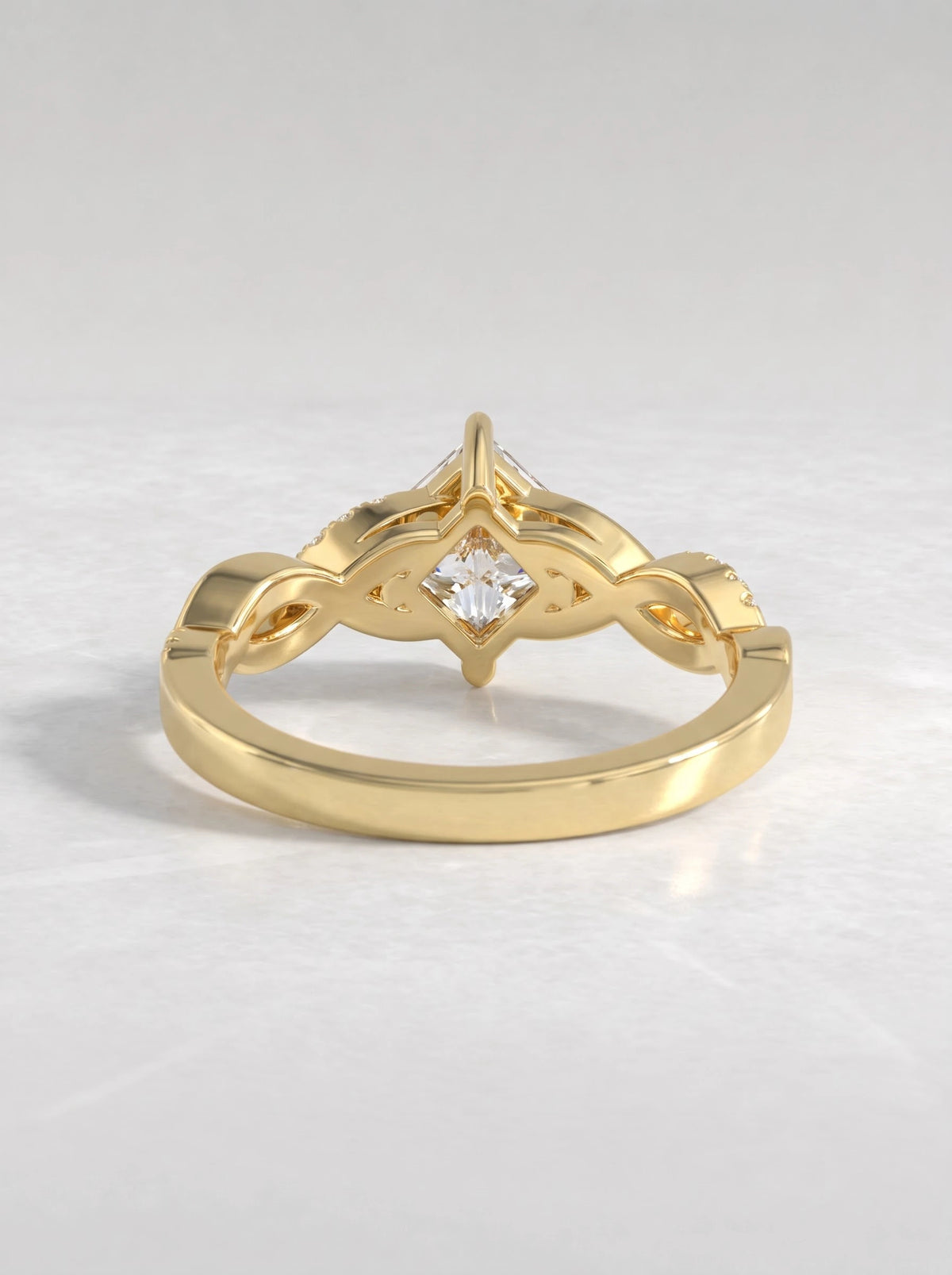 1 CT Princess Cut Lab Grown Diamond Celestial Twist Engagement Ring - View 4