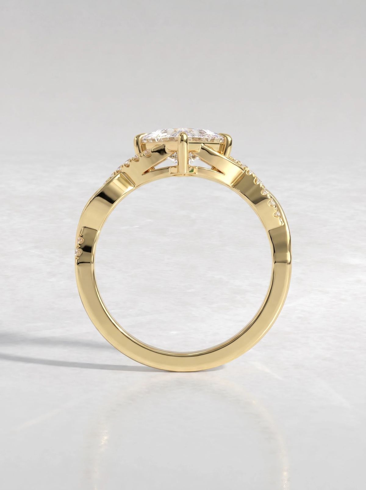 1 CT Princess Cut Lab Grown Diamond Celestial Twist Engagement Ring - View 5
