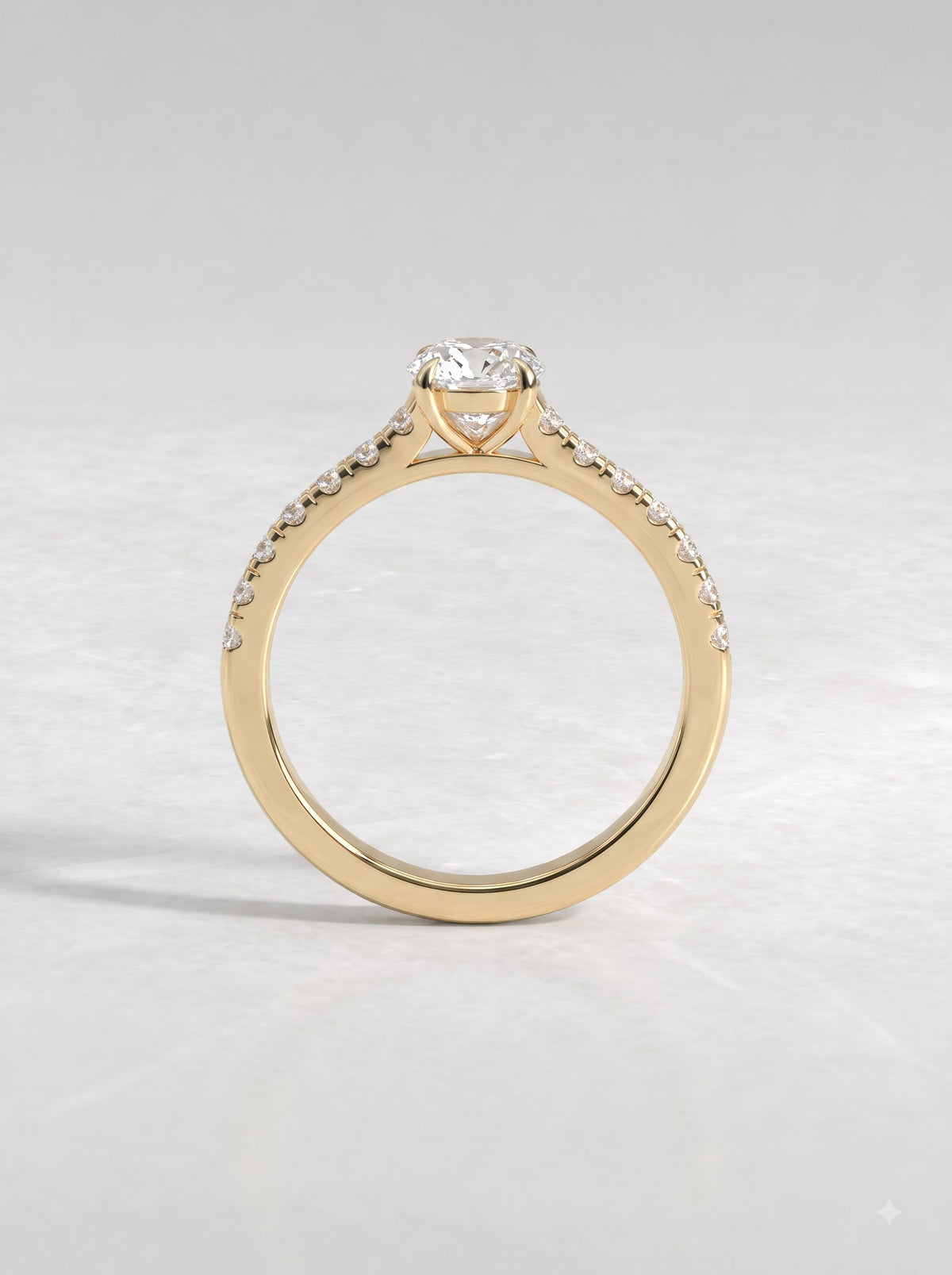 1 CT Pear Cut Lab Grown Diamond Accent Engagement Ring - View 5