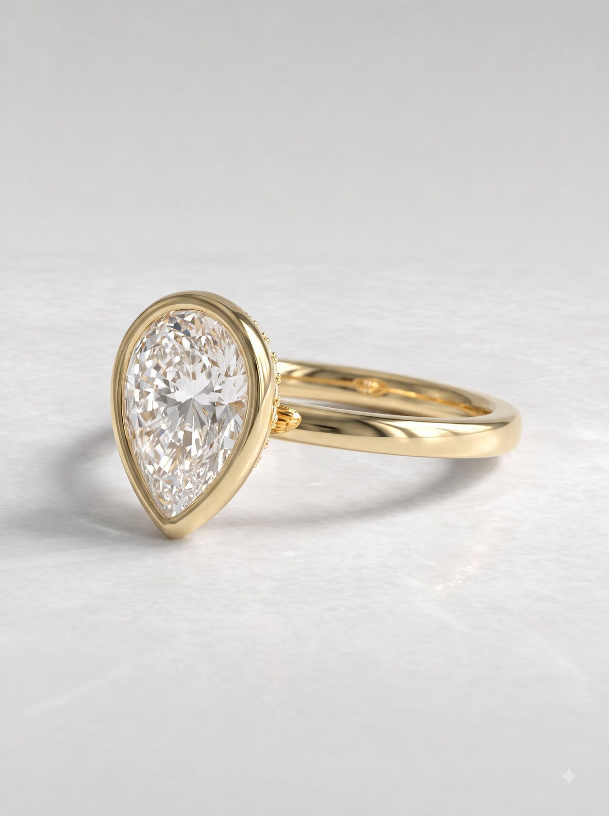 2.00 CT Pear Cut Hidden Halo Lab Grown Diamond Ring
