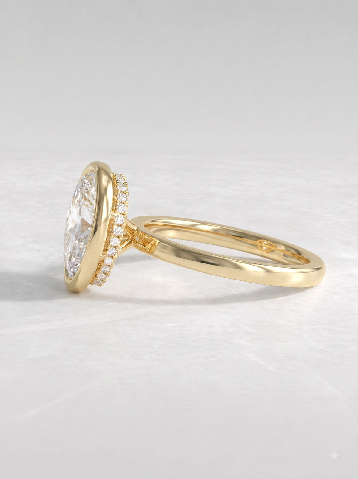 2.00 CT Pear Cut Hidden Halo Lab Grown Diamond Ring
