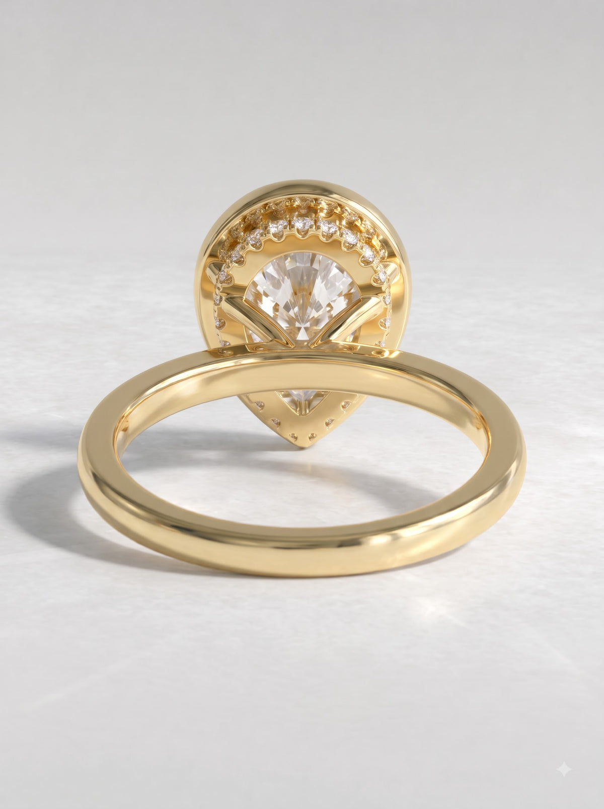 2.00 CT Pear Cut Hidden Halo Lab Grown Diamond Ring