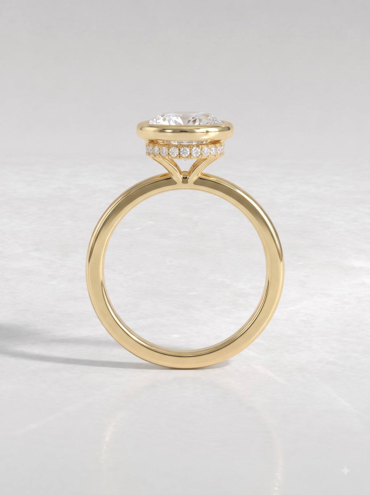 2.00 CT Pear Cut Hidden Halo Lab Grown Diamond Ring