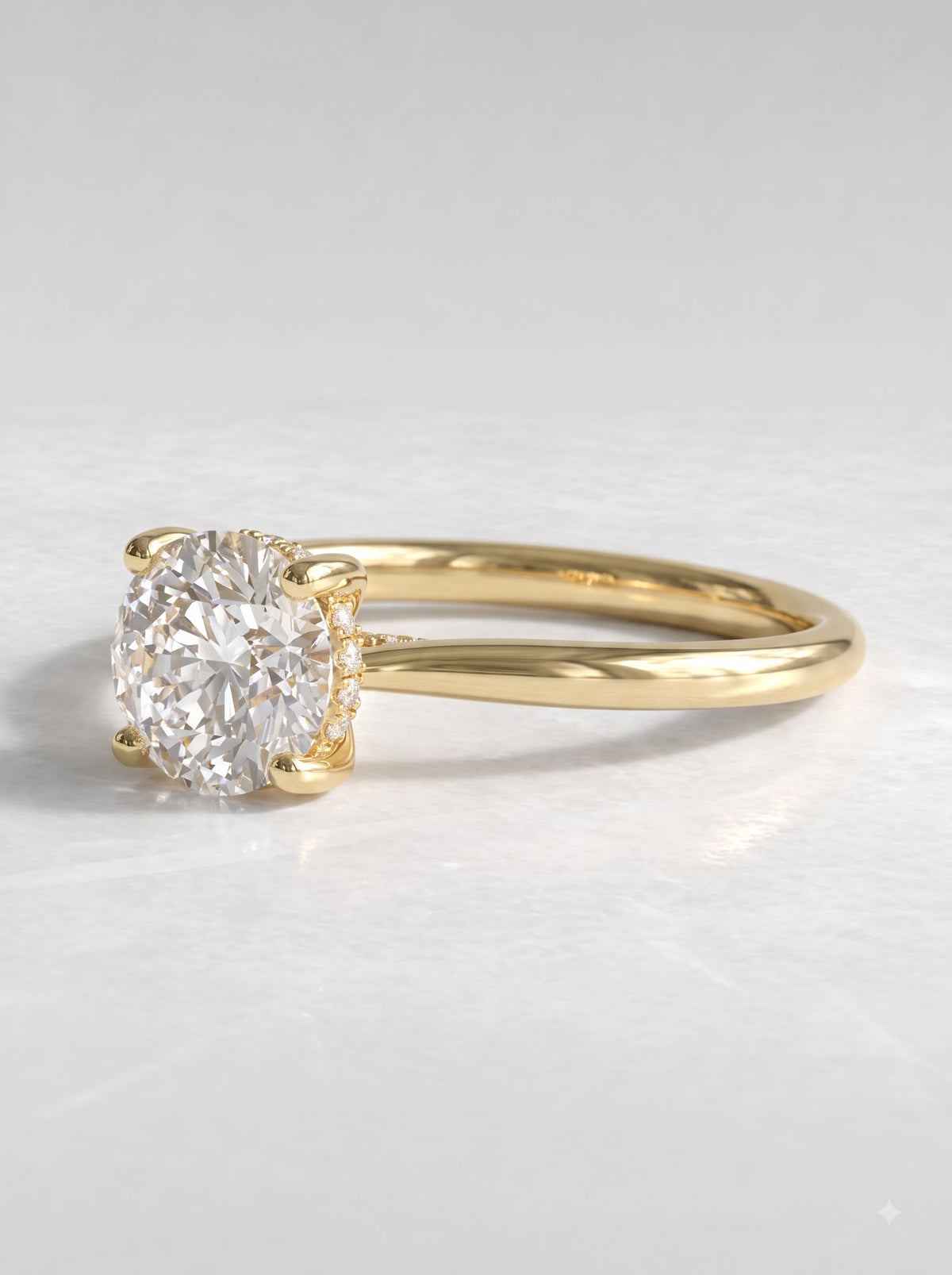 2.00 CT Round Hidden Halo Lab Grown Diamond Ring