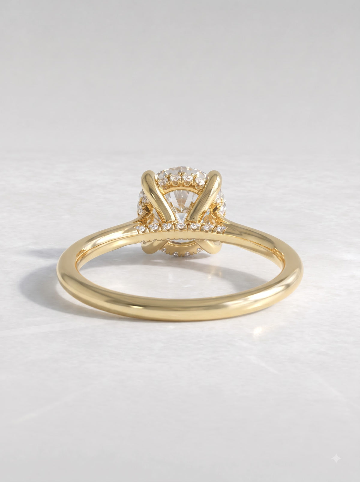 2.00 CT Round Hidden Halo Lab Grown Diamond Ring