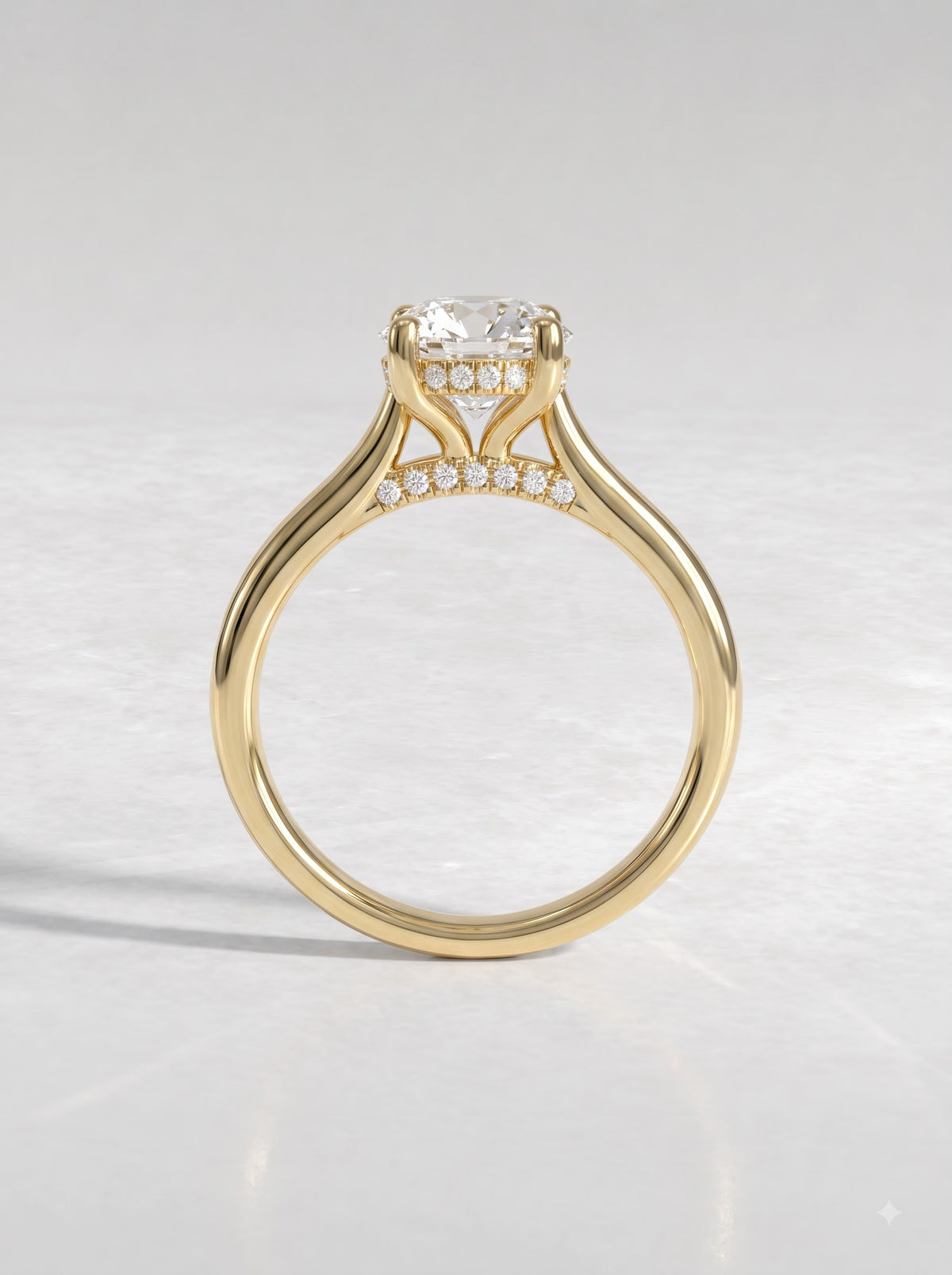 2.00 CT Round Hidden Halo Lab Grown Diamond Ring