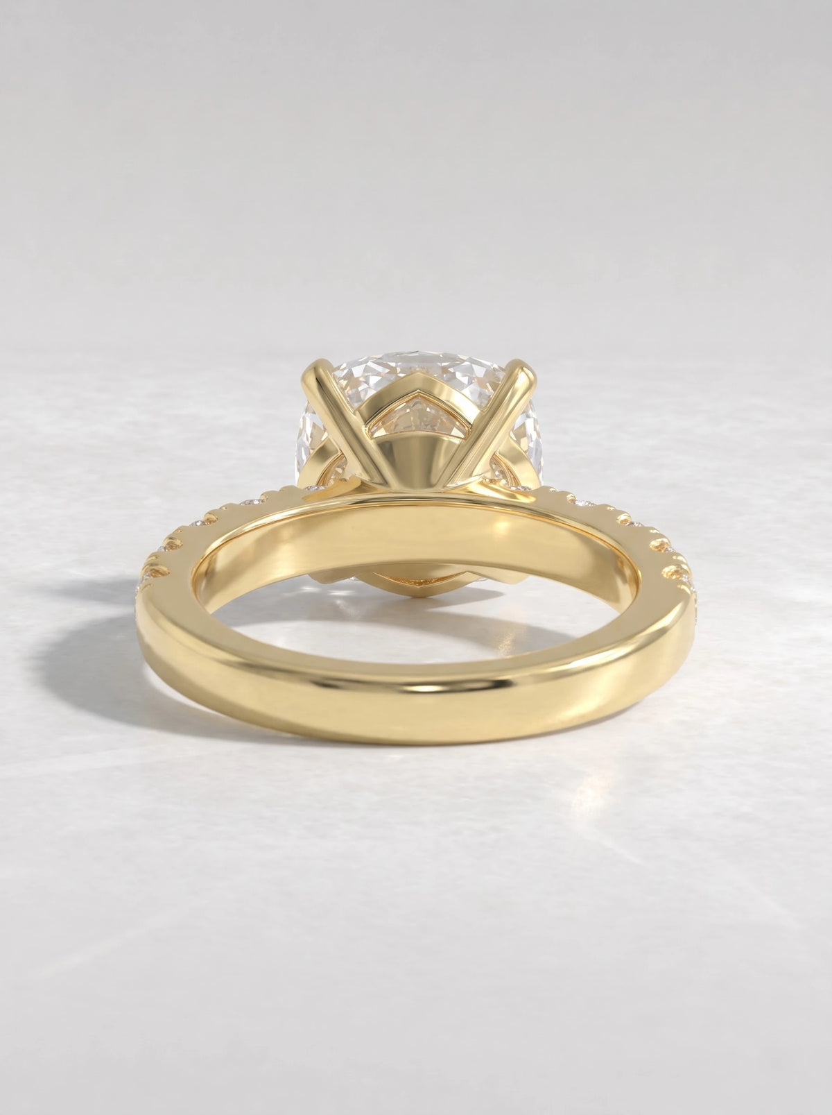 2 CT Cushion Cut Lab Grown Diamond Accent Engagement Ring - View 5