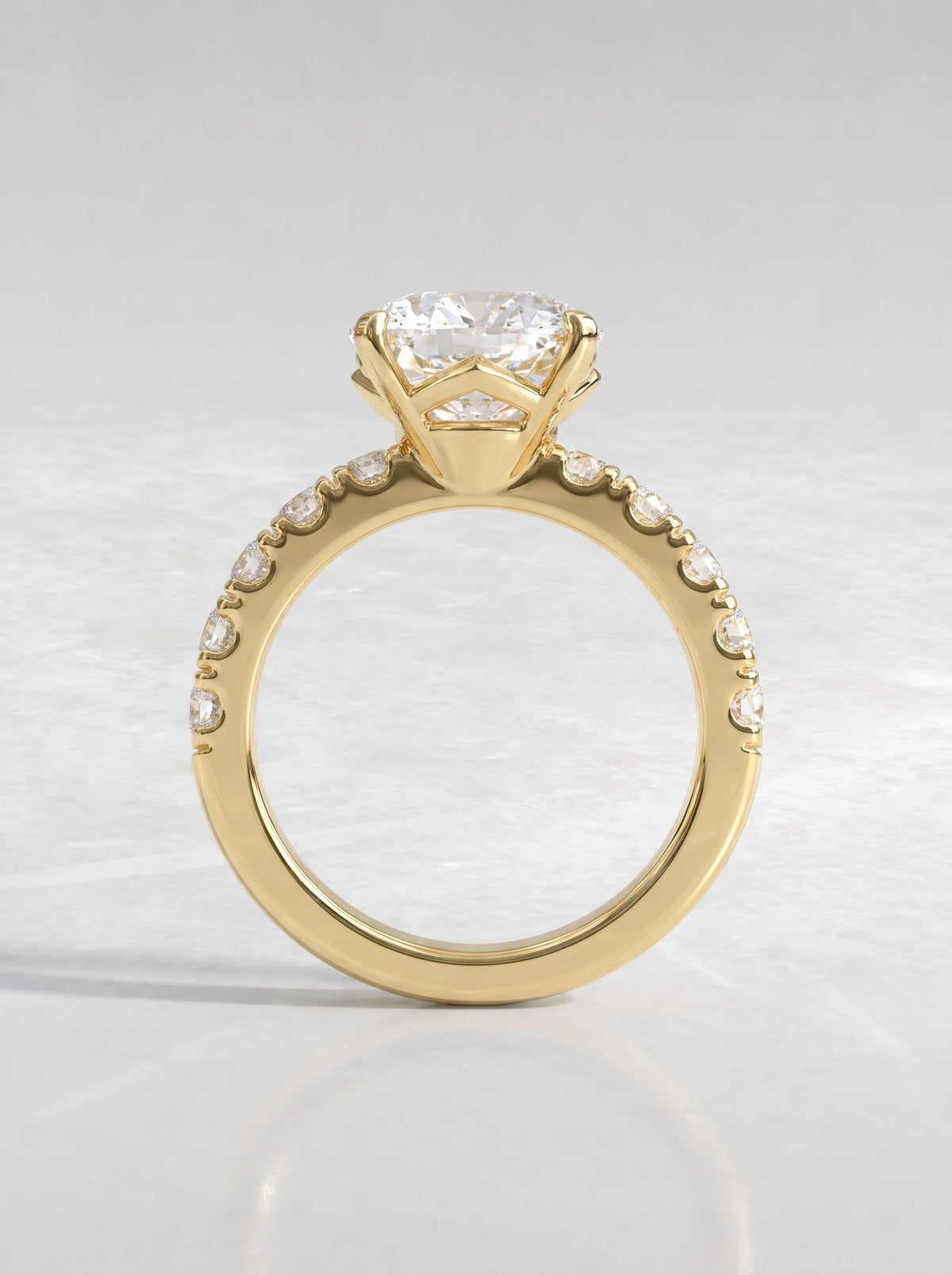 2 CT Cushion Cut Lab Grown Diamond Accent Engagement Ring - View 6