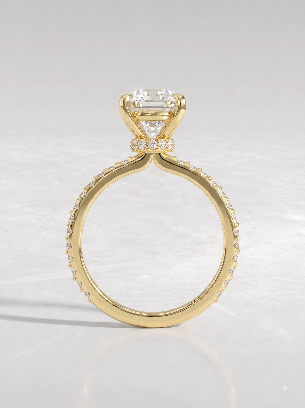 2 CT Oval Cut Lab Grown Diamond Hidden Halo, Accent Engagement Ring - View 5