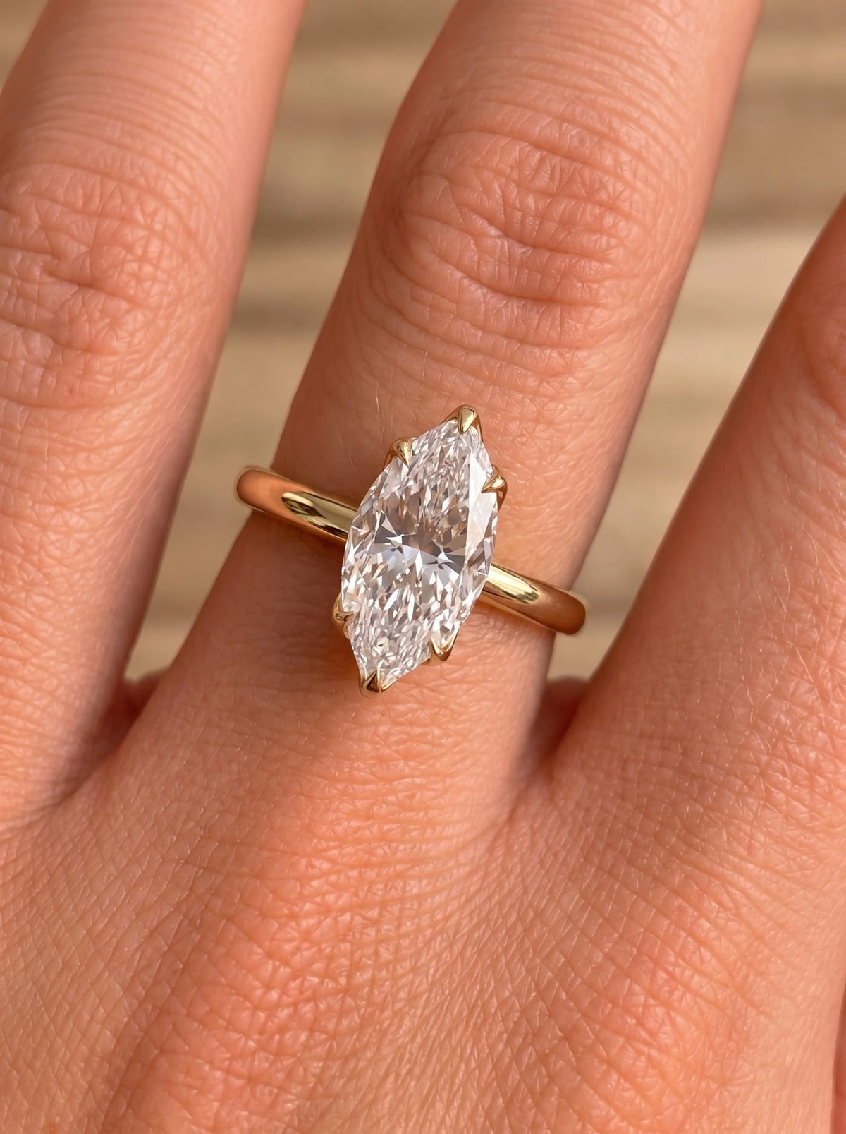 2.5 CT Marquise Cut Lab Grown Diamond Solitaire Engagement Ring