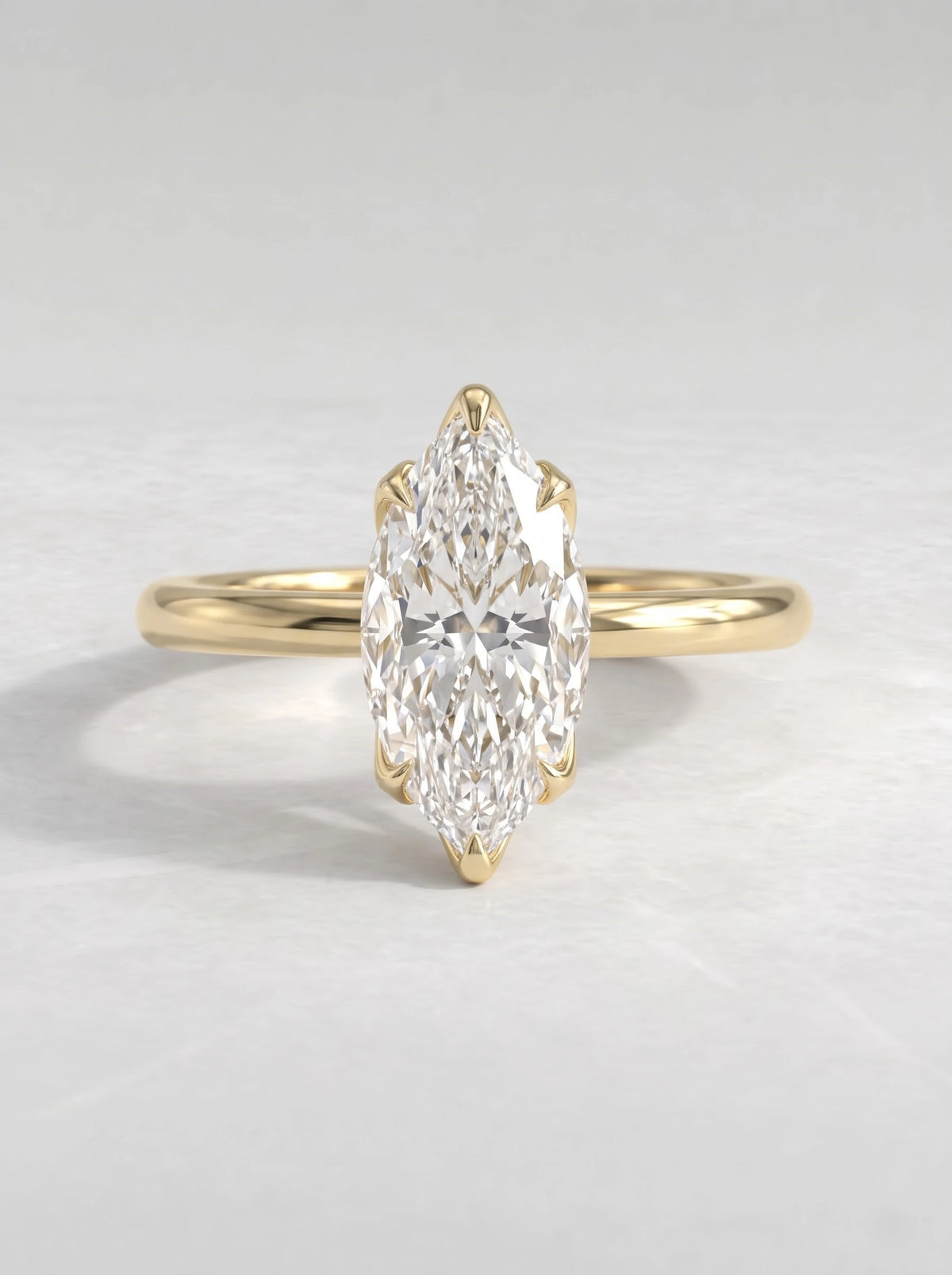 2.5 CT Marquise Cut Lab Grown Diamond Solitaire Engagement Ring - View 2
