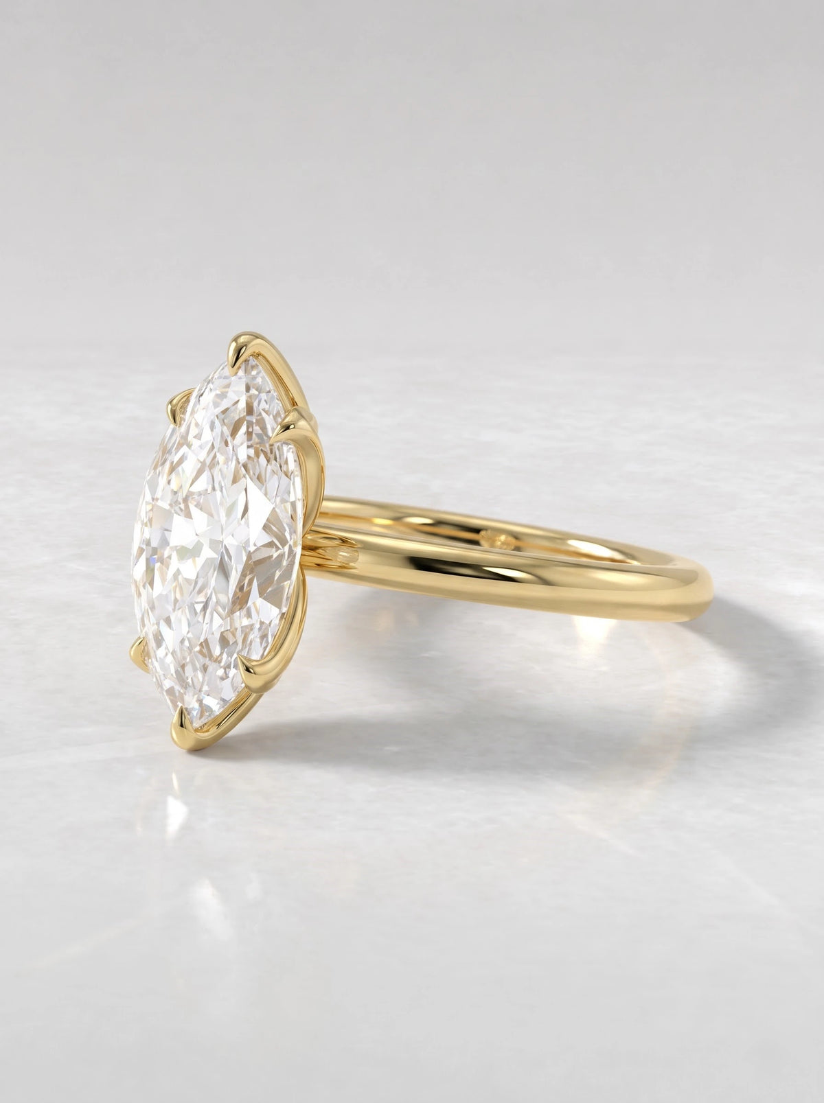 2.5 CT Marquise Cut Lab Grown Diamond Solitaire Engagement Ring - View 3