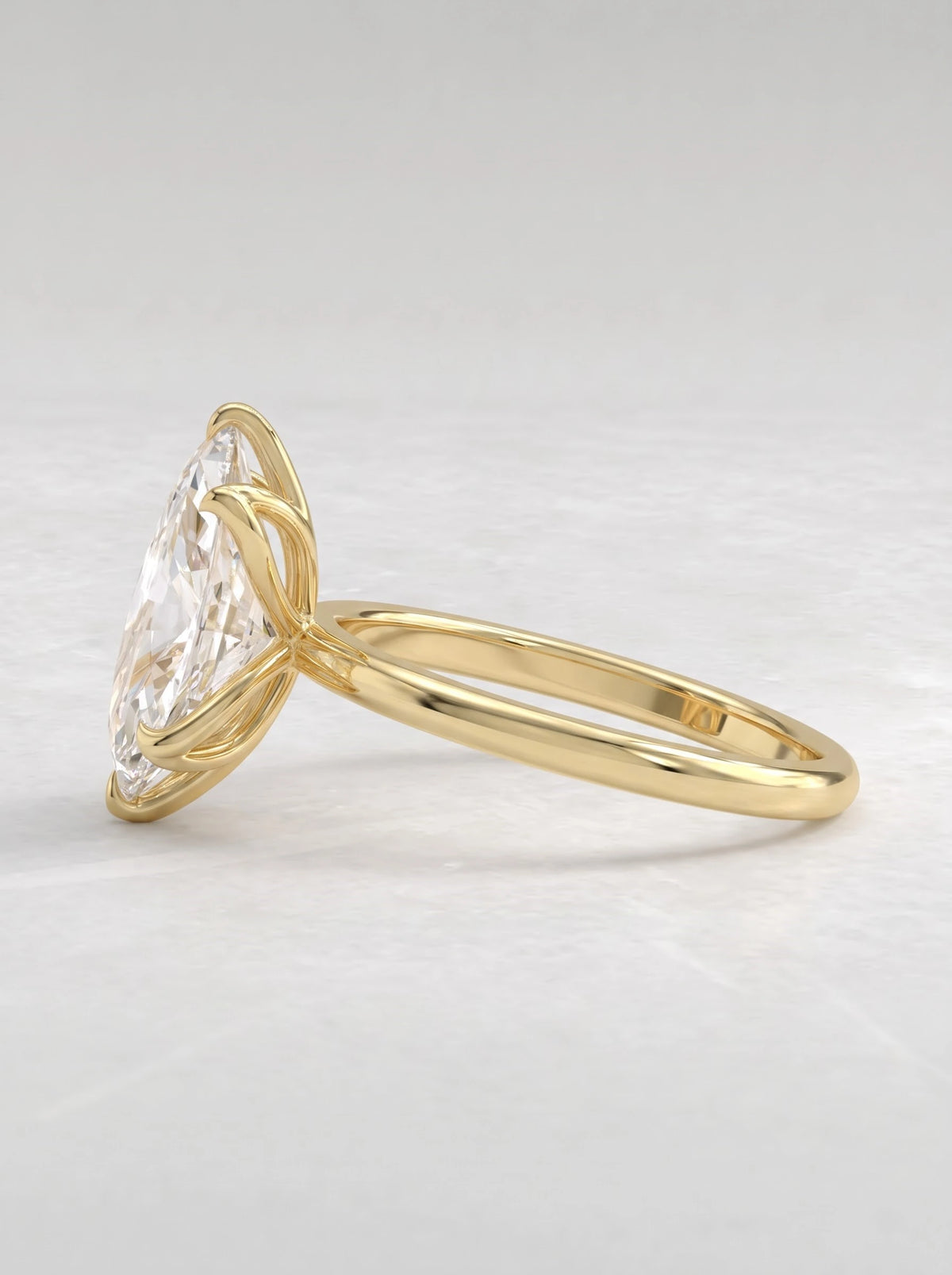 2.5 CT Marquise Cut Lab Grown Diamond Solitaire Engagement Ring - View 4