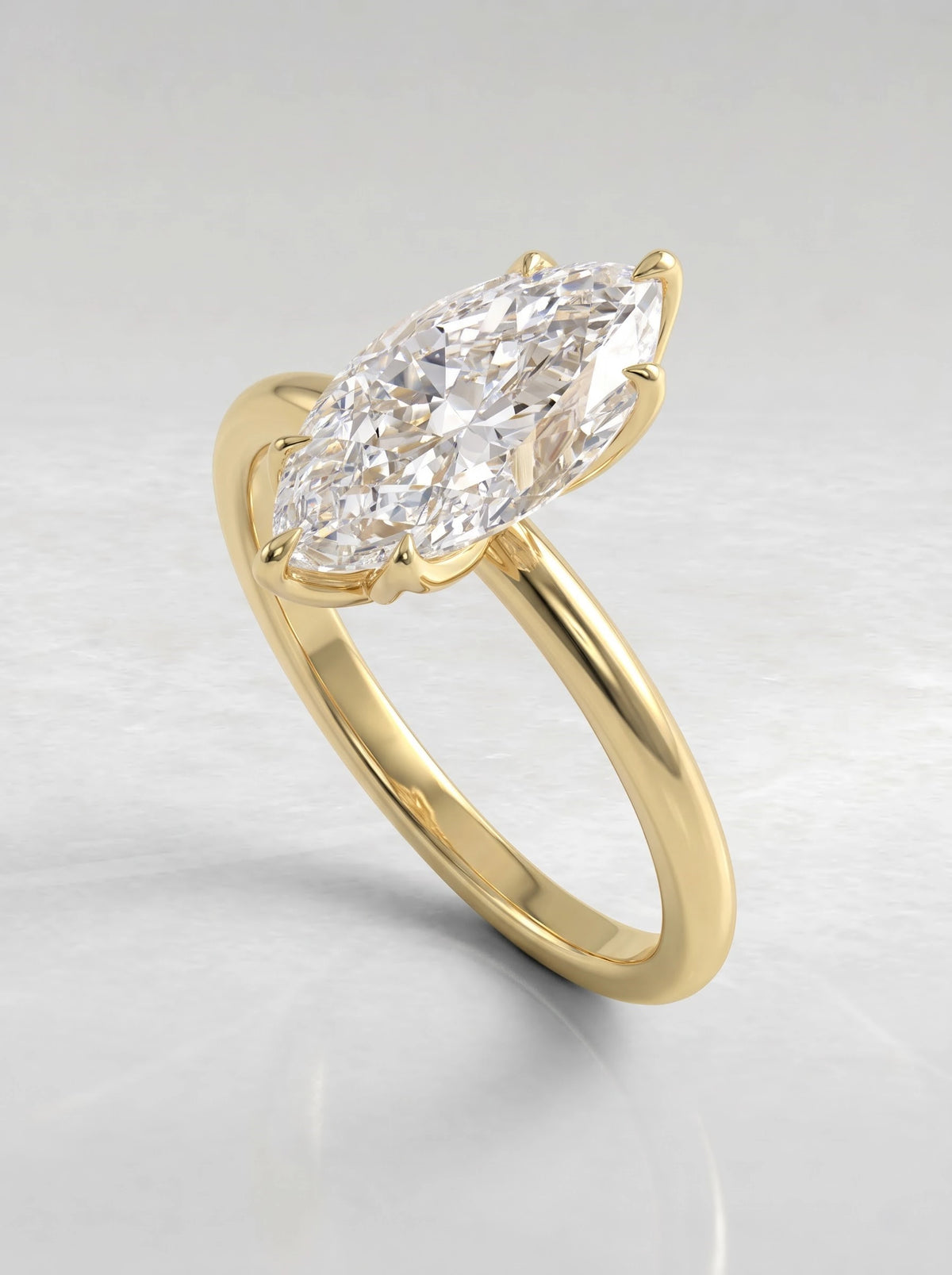 2.5 CT Marquise Cut Lab Grown Diamond Solitaire Engagement Ring - View 7