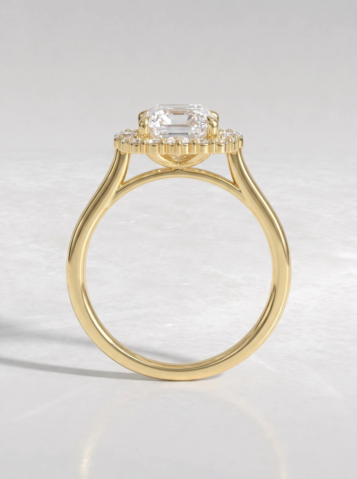 3 CT Radiant Cut Lab Grown Diamond Vintage Halo Engagement Ring - View 5