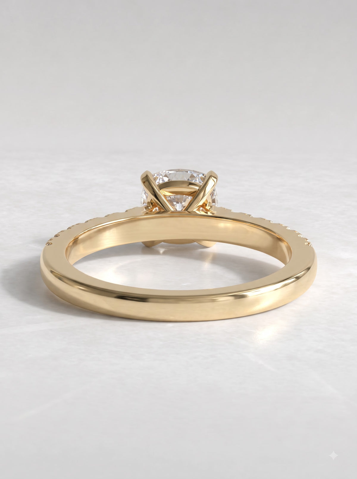 1 CT Cushion Cut Lab Grown Diamond Accent Engagement Ring - View 4