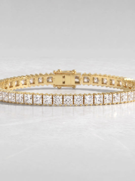 The Madeleine Approx. 17 CTW Princess Cut Lab Grown Diamond Tennis Bracelet