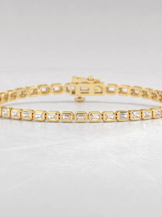 The Amelie Approx. 3.5 CTW Emerald Cut Lab Grown Diamond Tennis Bracelet
