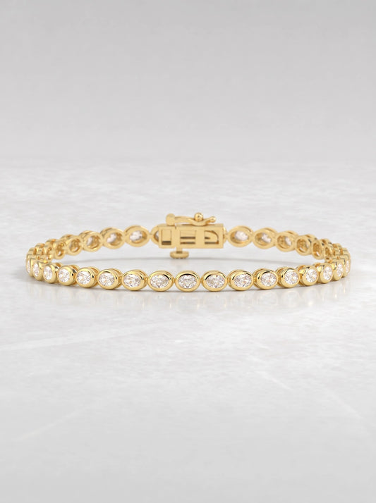 The Clarisse Approx. 4 CTW Oval Cut Lab Grown Diamond Tennis Bracelet