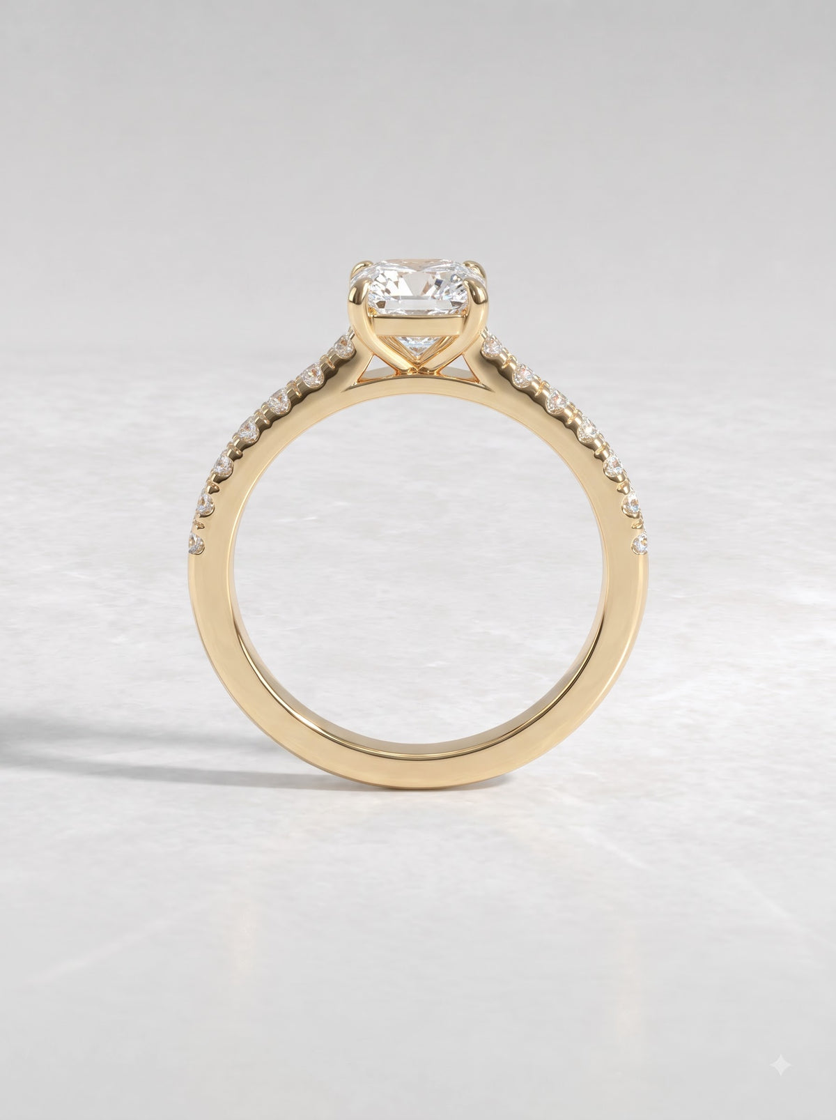 1 CT Heart Cut Lab Grown Diamond Accent Engagement Ring - View 5