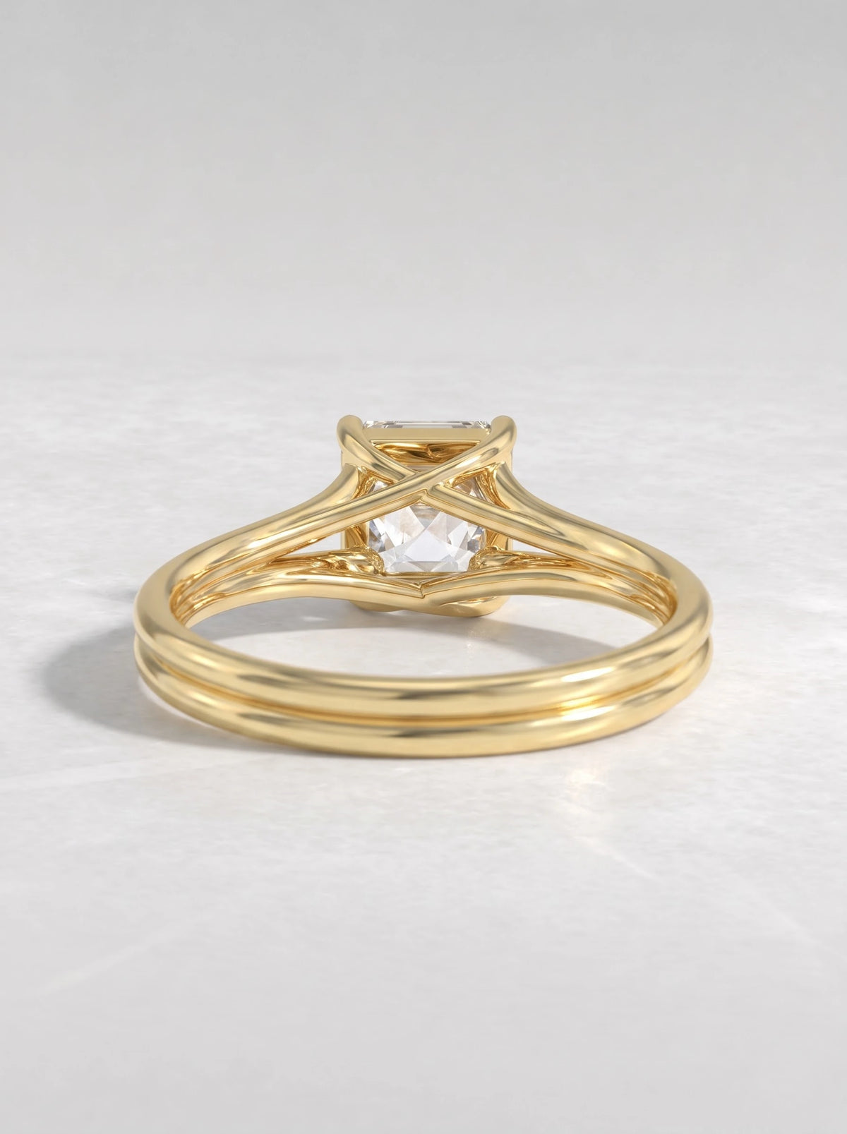 Asscher Cut Lab Grown Diamond Solitaire Engagement Ring - View 4