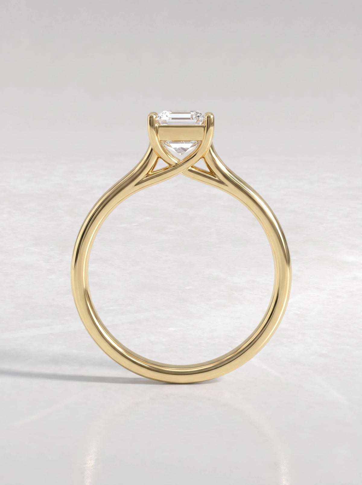 Asscher Cut Lab Grown Diamond Solitaire Engagement Ring - View 5