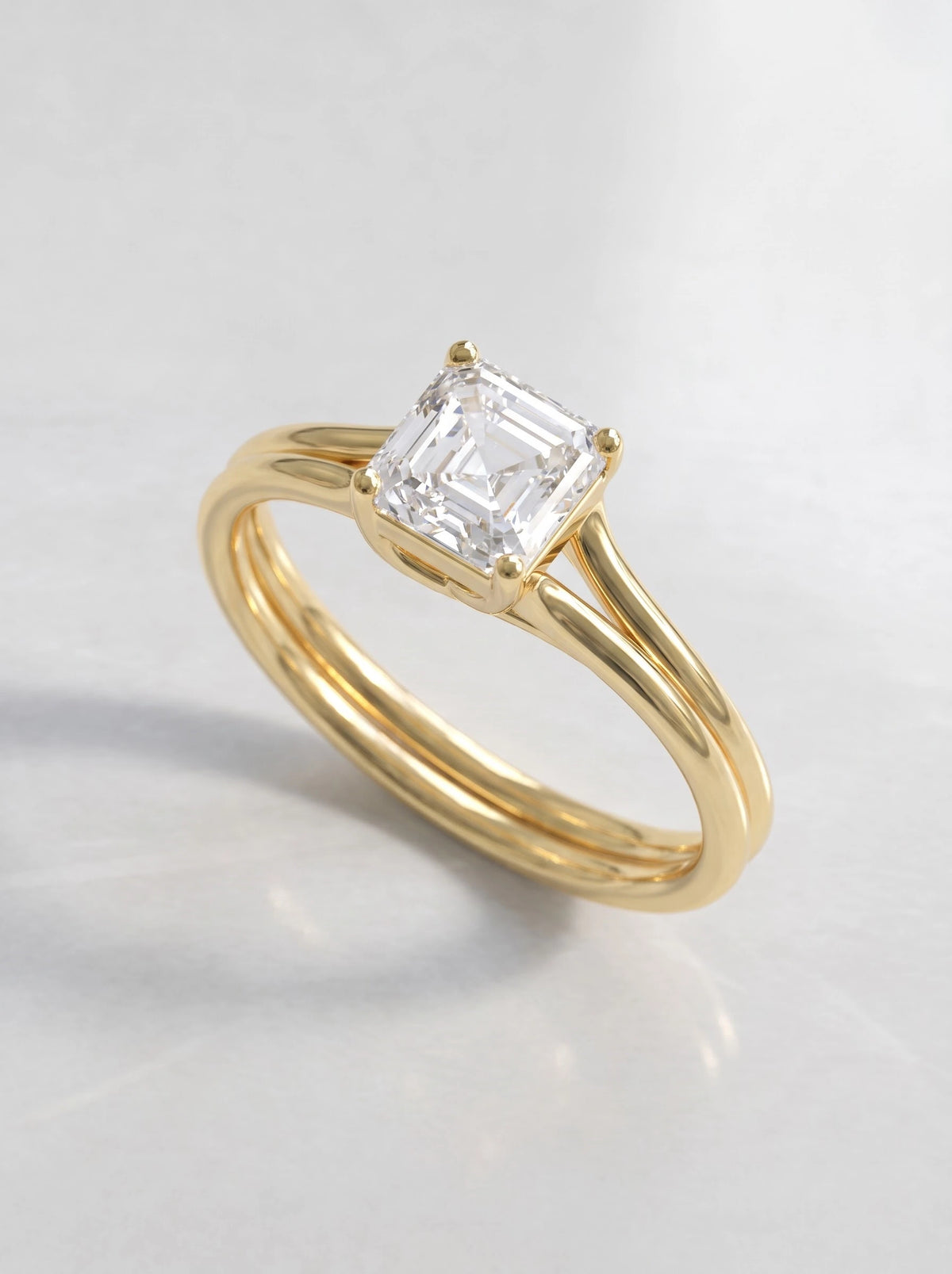 Asscher Cut Lab Grown Diamond Solitaire Engagement Ring - View 6