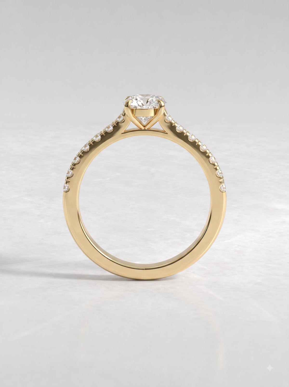 1 CT Marquise Cut Lab Grown Diamond Accent Engagement Ring - View 5