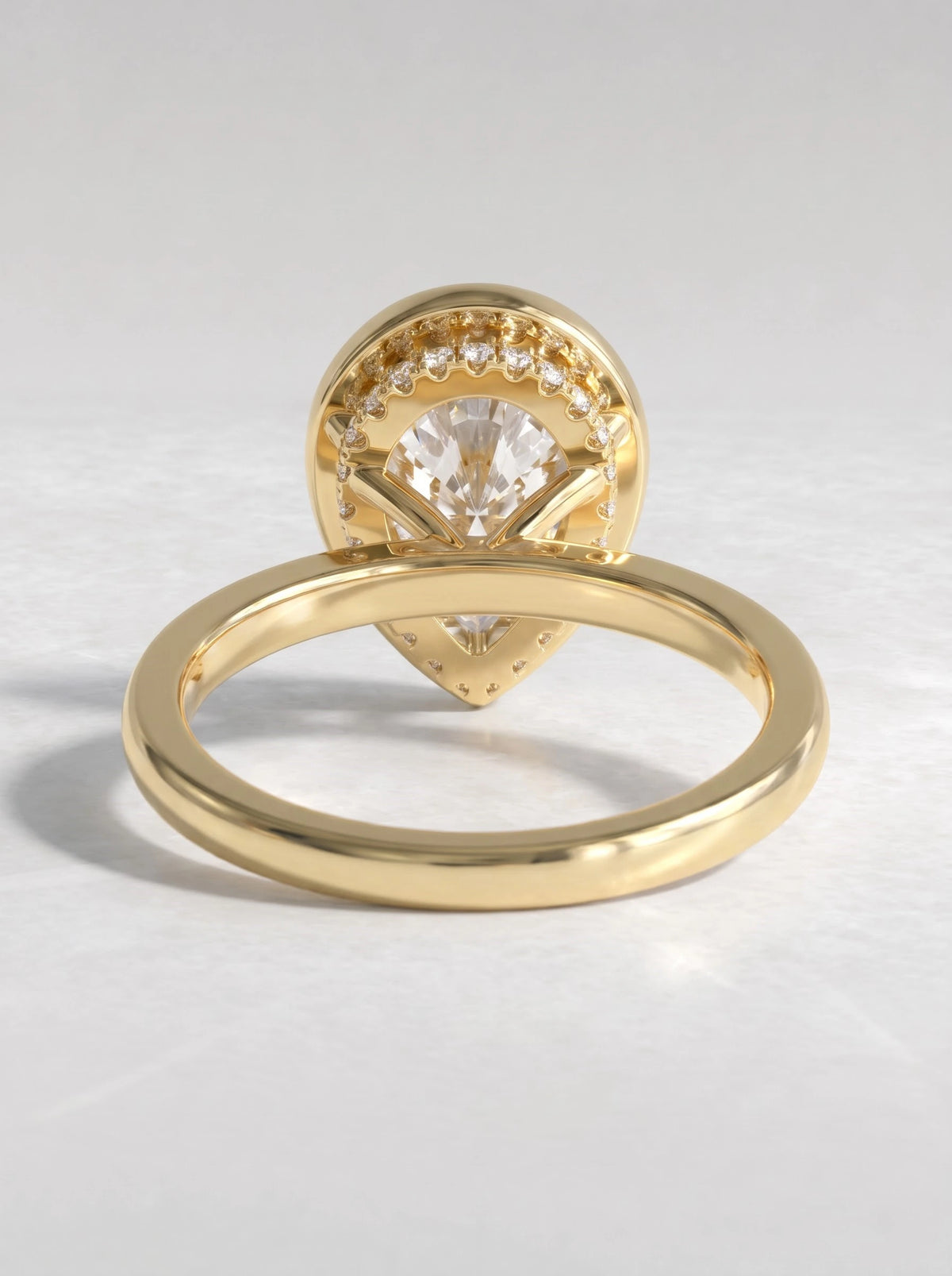 Classic Solitaire, Hidden Halo Pear Cut Lab-Grown Diamond Engagement Ring - View 5