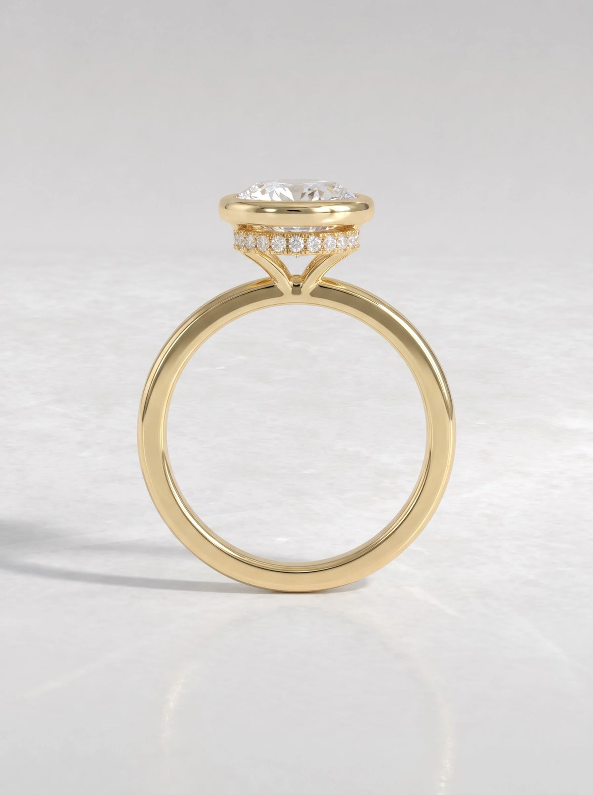 Classic Solitaire, Hidden Halo Pear Cut Lab-Grown Diamond Engagement Ring - View 6
