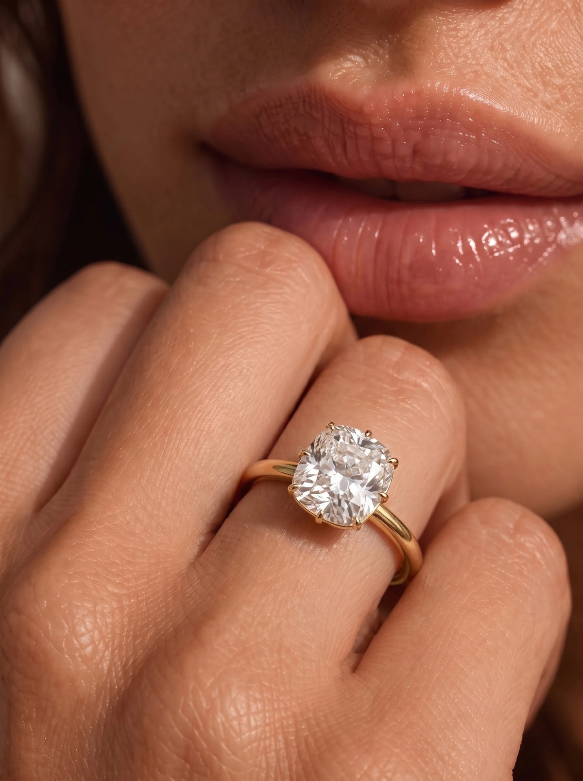 Cushion Cut Lab-Grown Diamond Ethereal Solitaire Engagement Ring - View 2