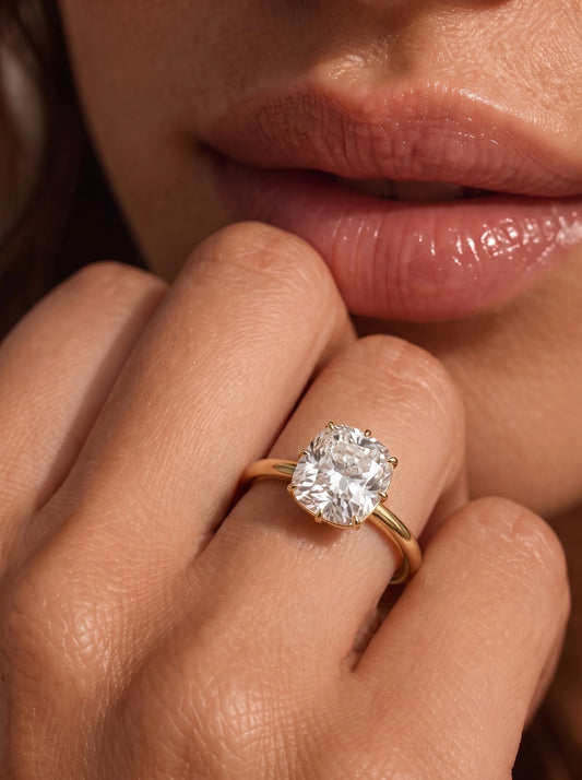 Cushion Cut Lab-Grown Diamond Ethereal Solitaire Engagement Ring - View 2