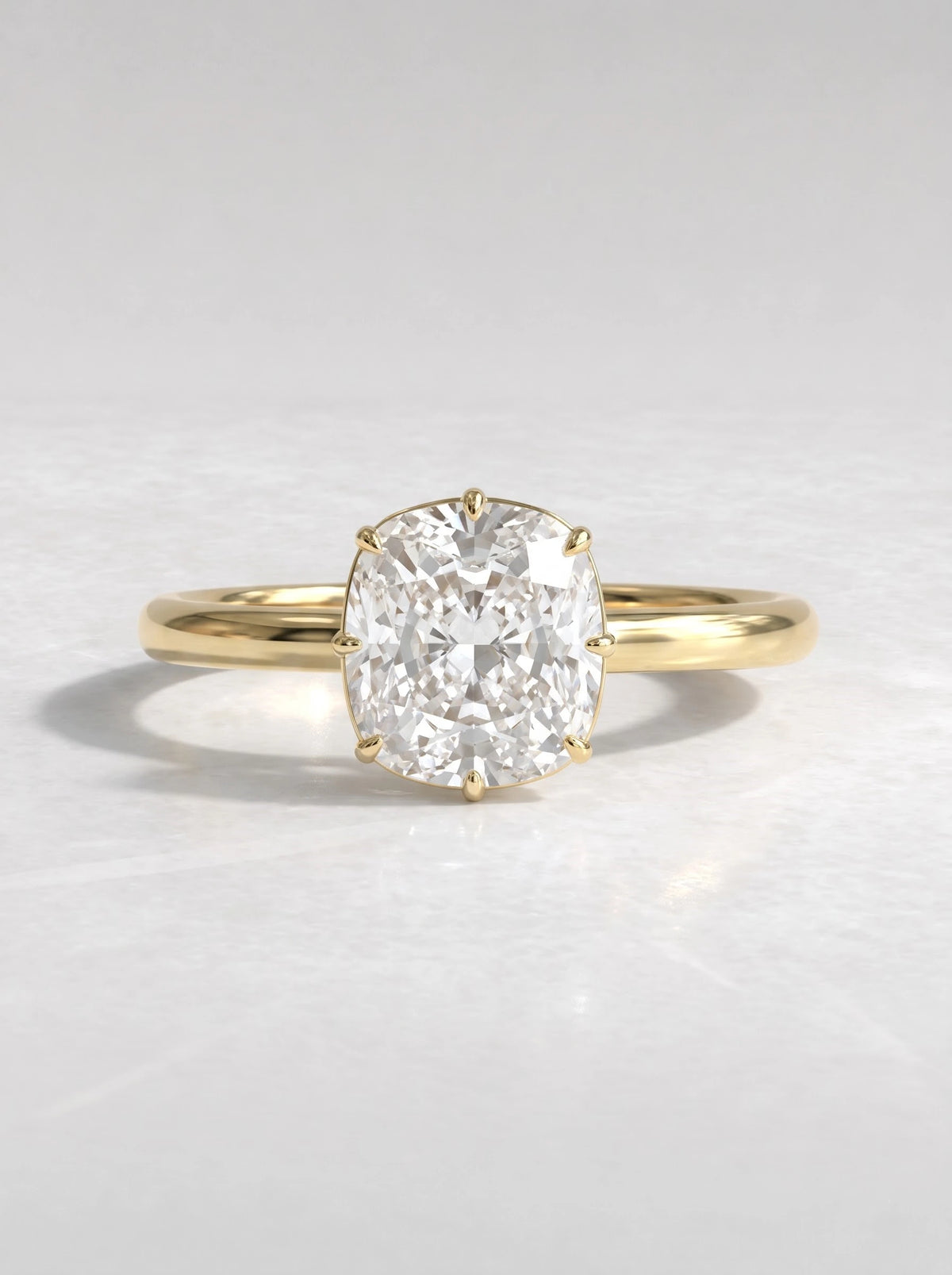 Cushion Cut Lab-Grown Diamond Ethereal Solitaire Engagement Ring